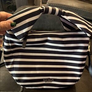 Kate Spade Navy and White Striped Shoulder Bag